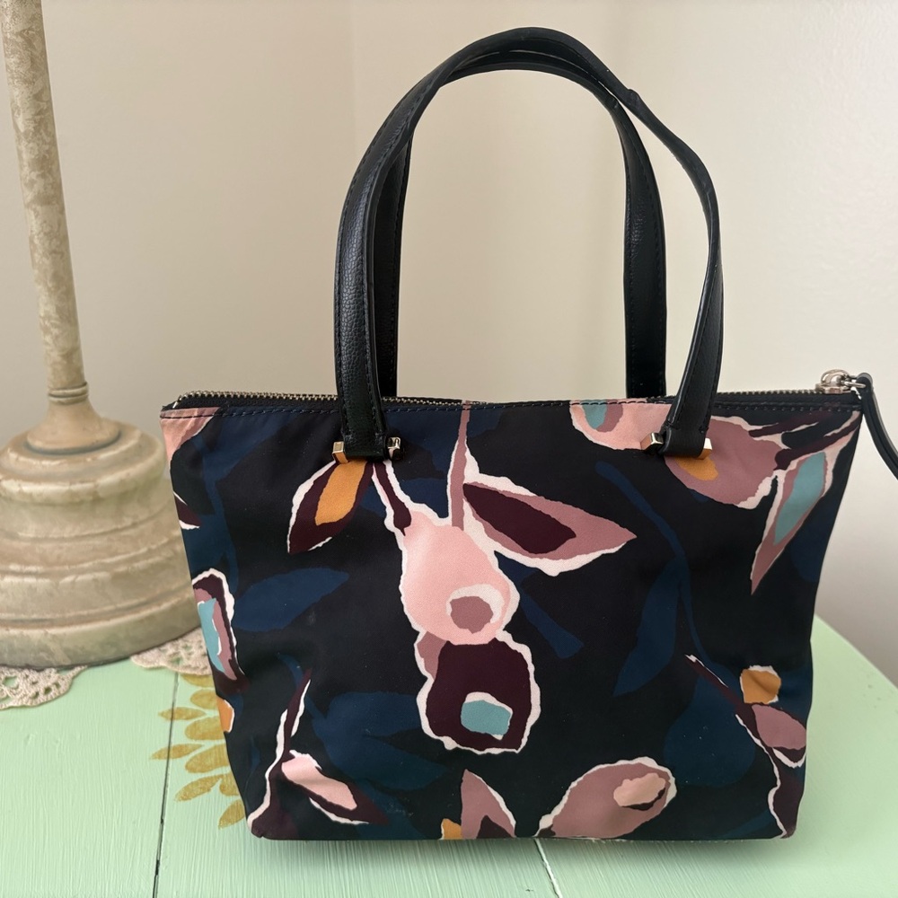 Kate Spade Black, Blue and Pink Floral Tote - Picture 3 of 6
